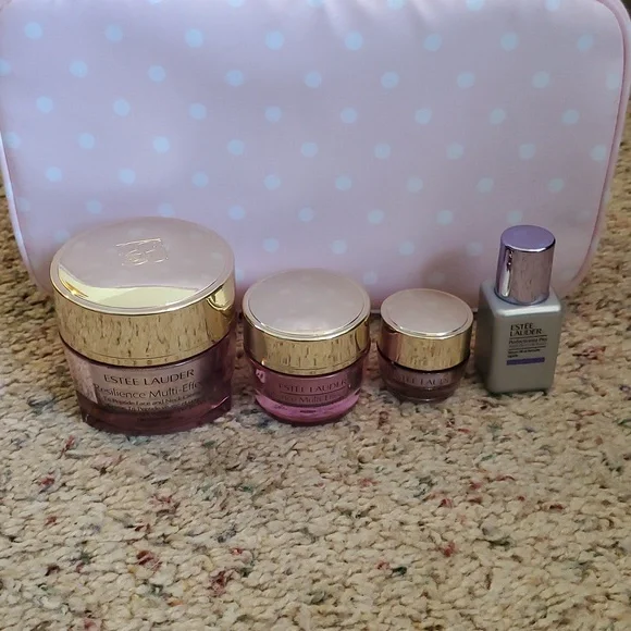 Estee Lauder The Radiance Routine Decadent Skincare Treats Set With Pink Bag